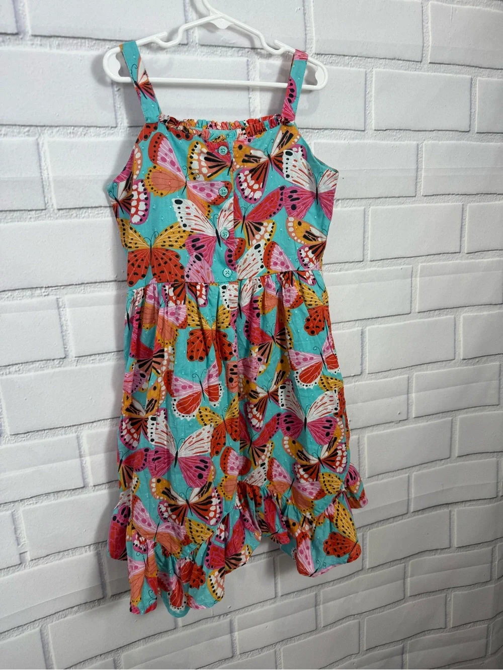 Gymboree Girls Butterfly Print Sundress Size 8 Colorful Summer Dress